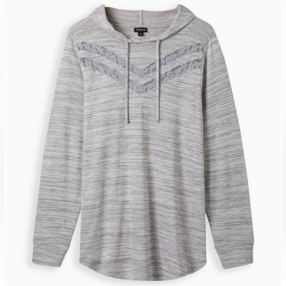 Super soft lace insert hoodie